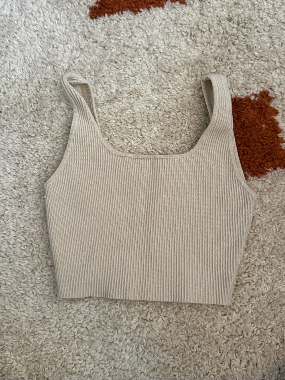 House of Harlow 1960 Ribbed Square-Neck Crop Tank - Cream
